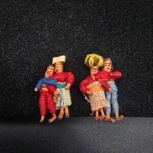 Handmade Worry Doll Screw Back Earrings Guatemalan Artisan Jewelry